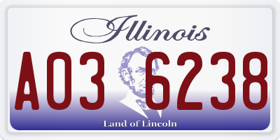 IL license plate A036238