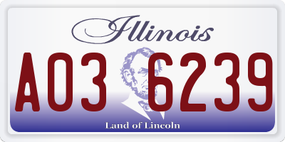IL license plate A036239