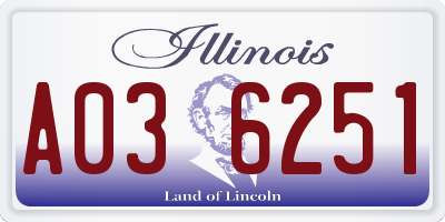 IL license plate A036251