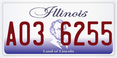 IL license plate A036255