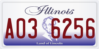 IL license plate A036256