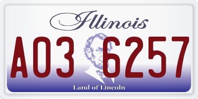 IL license plate A036257