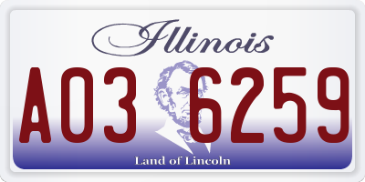 IL license plate A036259
