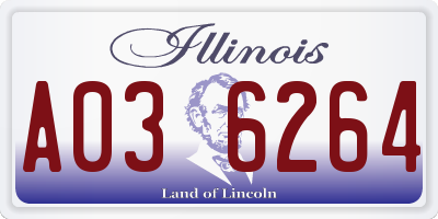 IL license plate A036264