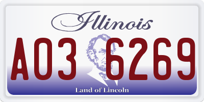 IL license plate A036269