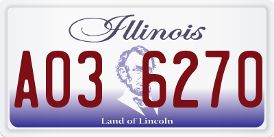 IL license plate A036270