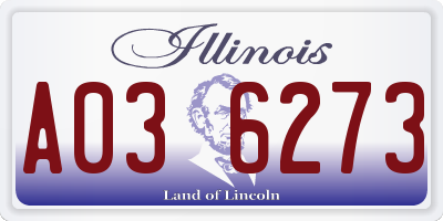 IL license plate A036273