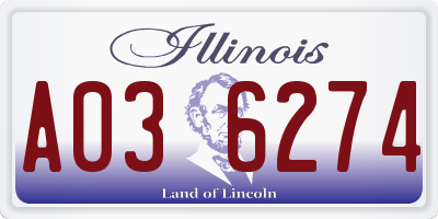 IL license plate A036274