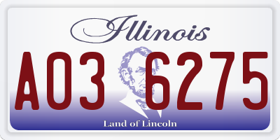 IL license plate A036275