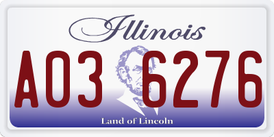 IL license plate A036276