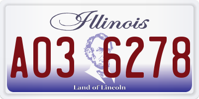 IL license plate A036278