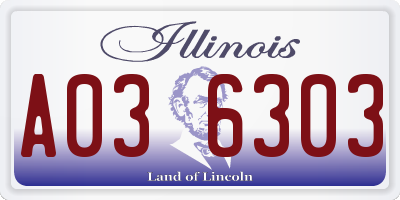 IL license plate A036303