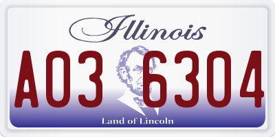 IL license plate A036304
