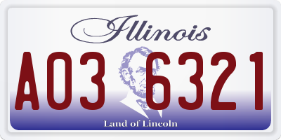 IL license plate A036321