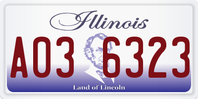 IL license plate A036323