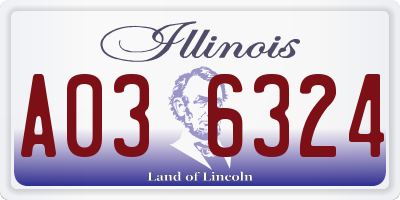 IL license plate A036324