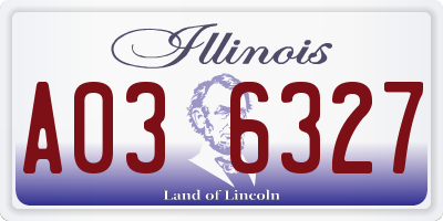 IL license plate A036327