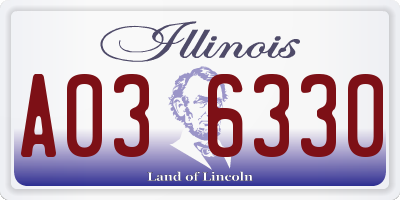 IL license plate A036330