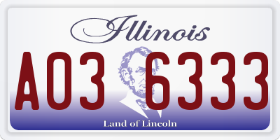 IL license plate A036333