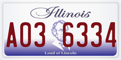 IL license plate A036334