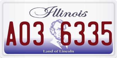 IL license plate A036335