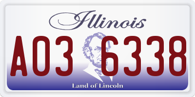 IL license plate A036338
