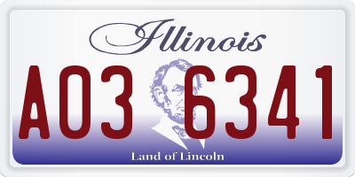 IL license plate A036341
