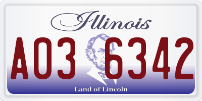IL license plate A036342