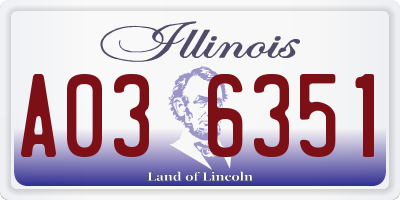 IL license plate A036351