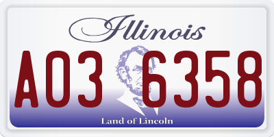 IL license plate A036358
