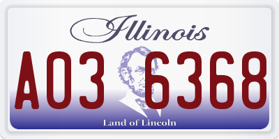IL license plate A036368