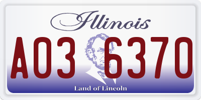 IL license plate A036370