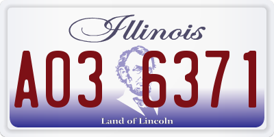 IL license plate A036371