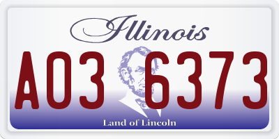 IL license plate A036373