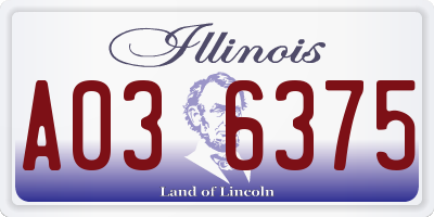 IL license plate A036375