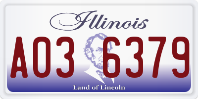 IL license plate A036379