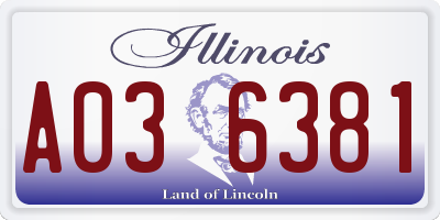 IL license plate A036381