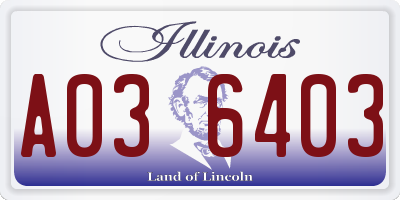 IL license plate A036403