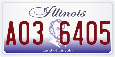 IL license plate A036405