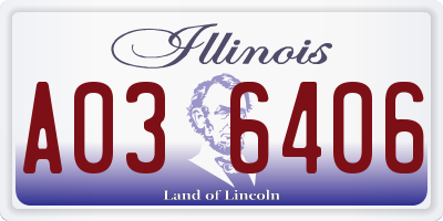 IL license plate A036406