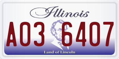 IL license plate A036407