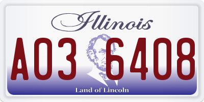 IL license plate A036408