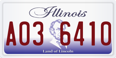 IL license plate A036410