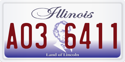 IL license plate A036411