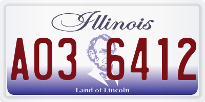 IL license plate A036412