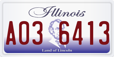 IL license plate A036413