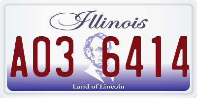 IL license plate A036414