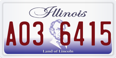 IL license plate A036415