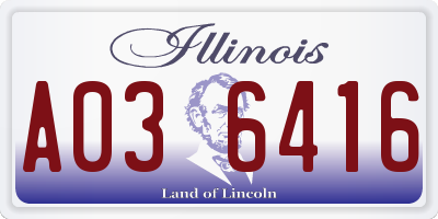 IL license plate A036416