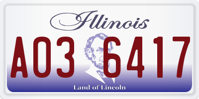 IL license plate A036417